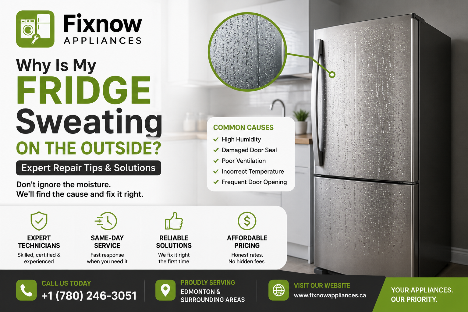 Why Is My Fridge Sweating on the Outside? Expert Repair Tips | FixNow Appliances
